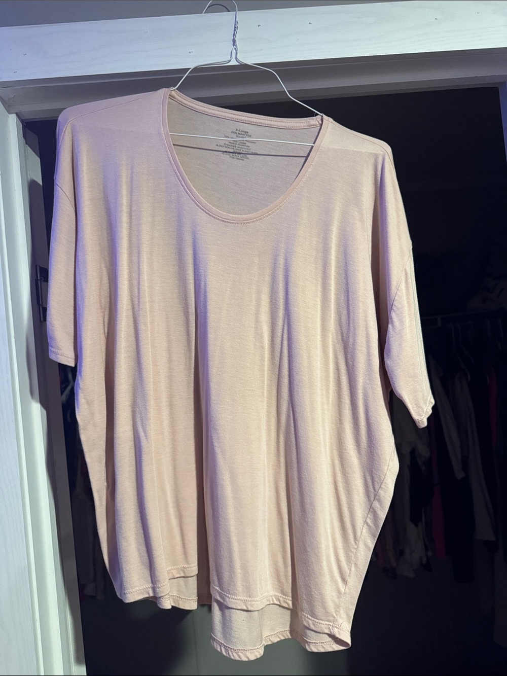 Women's Lightweight Crewneck Top in Blush Pink